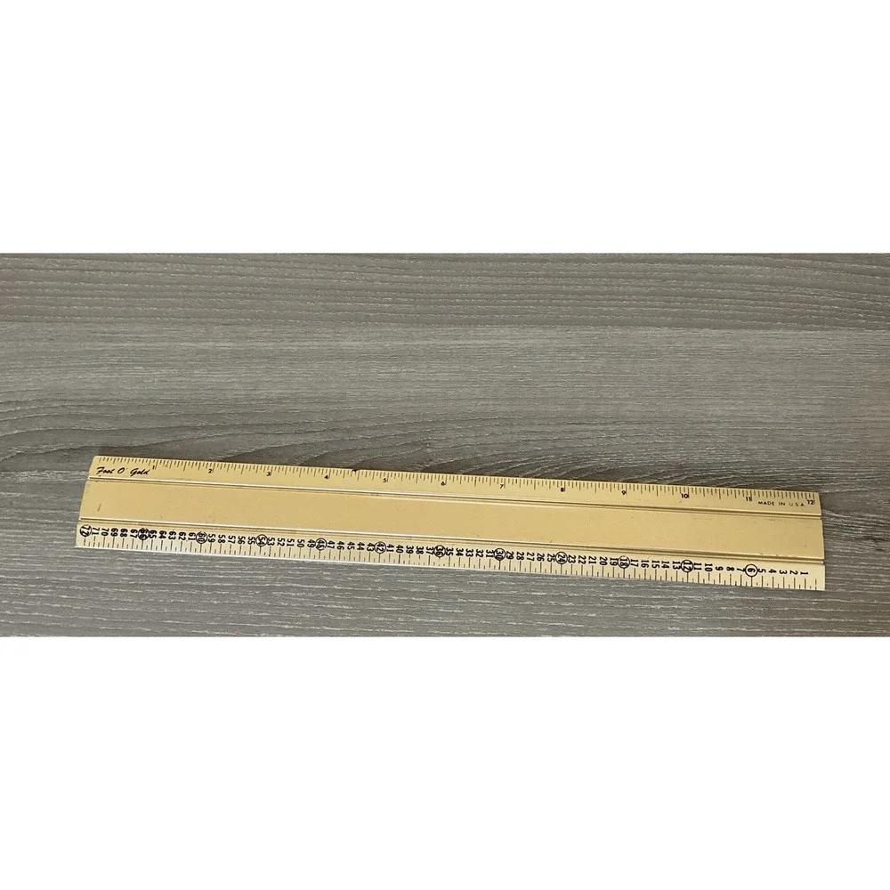 Vintage Foot Of Gold Ruler Made‎ In The USA Santa Barbara CA Office Gift Desk